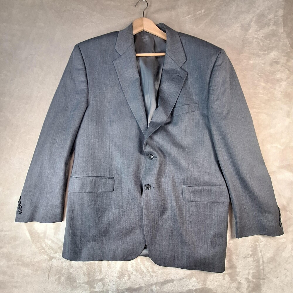 Lauren Ralph Lauren Suit Jacket Mens 46R Gray Wool Single Vent 2 Button Formal